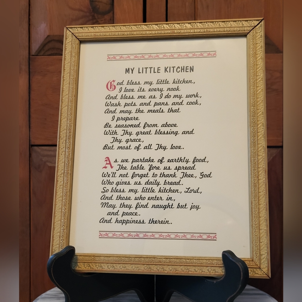 Framed Kitchen Poem Art